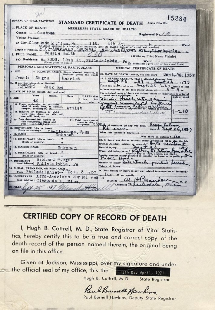 Bessie Smith-Death_certificate_(1).jpg