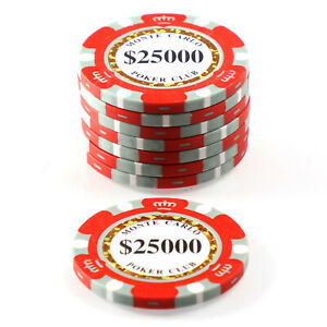 Set of 20 Monte Carlo $1 Casino Chips Reno Nevada Lg-Key Mold 1978 