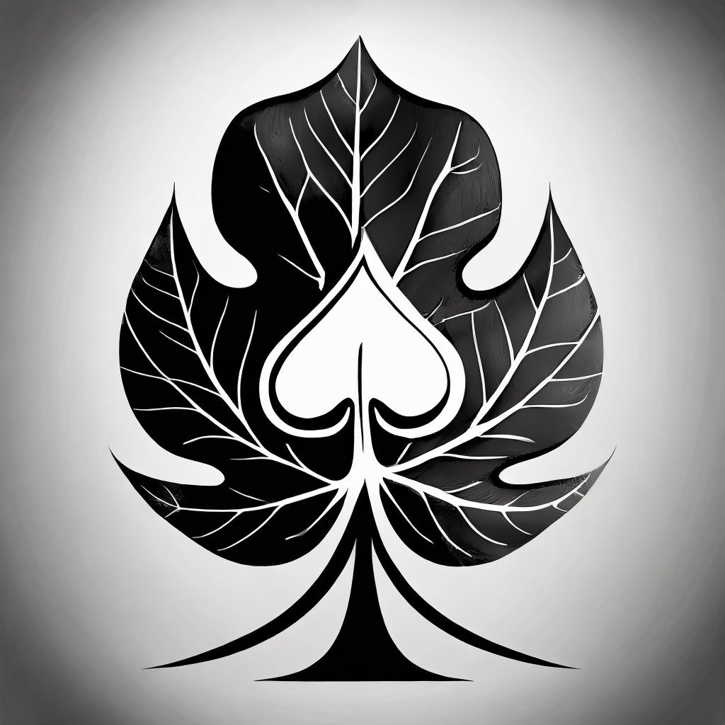Firefly Black and white logo with a poker spade on top of an oak leaf with veins 73407.jpg