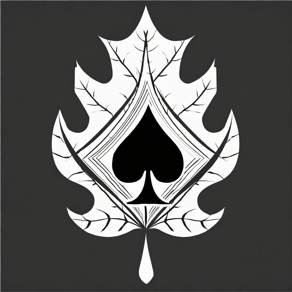 Firefly Black and white logo with a poker spade on top of an oak leaf with veins and smoking 3...jpg