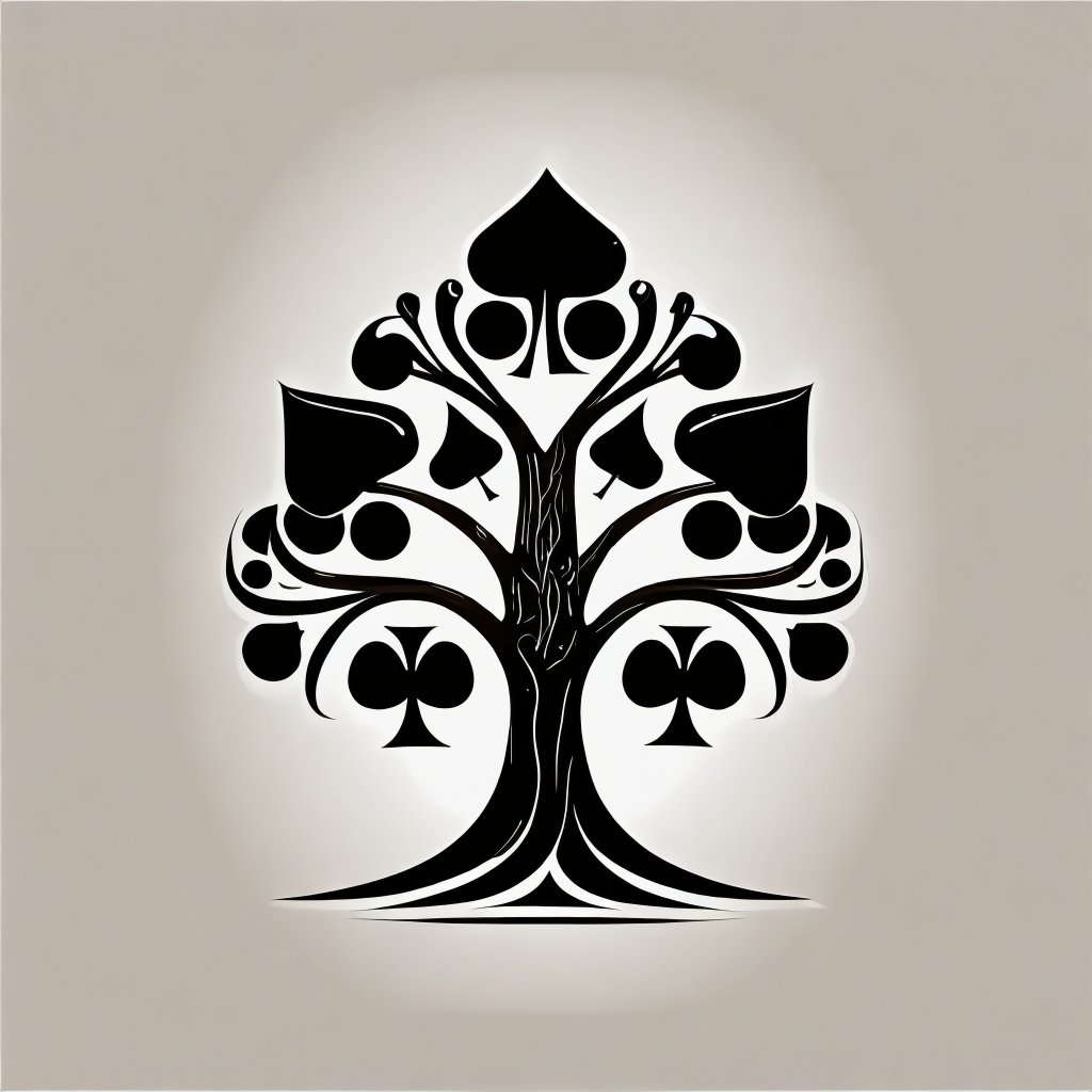 Firefly oak tree made of poker spades, minimalist logo 89183.jpg