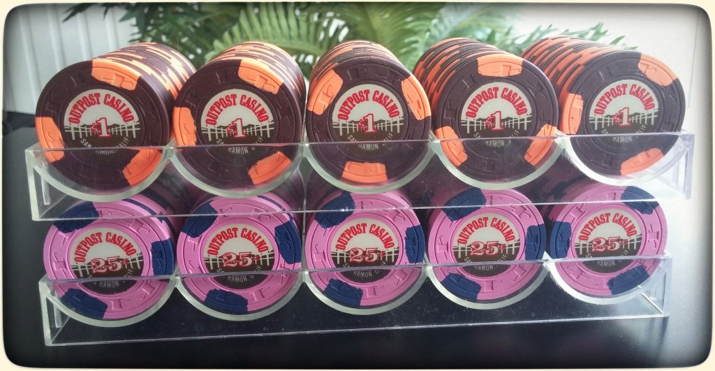 Paulson Outpost Casino (San Ramon, CA) - (100) $.25 chips & (100) $1 chips # 02.jpg