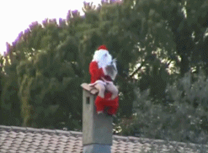 Santa Poop in Chimney.gif