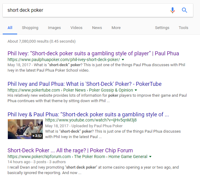 Short Deck Hands