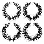 Black and white laurel wreaths collection.webp