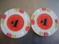 PAULSON VTG CLASSIC TOP HAT & CANE CLAY POKER GAMING CHIPS SAMPLE SET (2).JPG