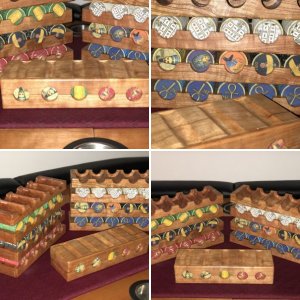 Wooden poker chip trays