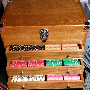 Wood Poker Chip Storage Chest