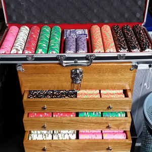 Wood Poker Chip Storage Chest