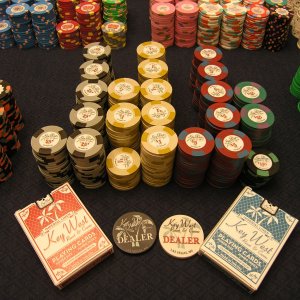 Key West with cards and dealer buttons