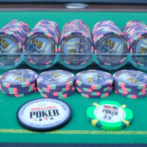 Grape Primary PNY $500 chips - Inlay: Brooklyn Bridge & WTC (116pcs)