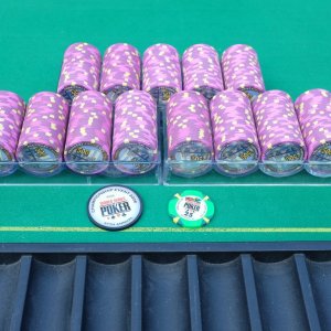 Plum Secondary PNY $500 chips - Inlay: Brooklyn Bridge & WTC (300pcs)