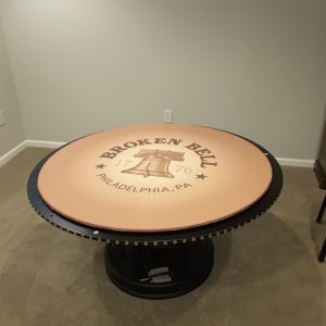 Custom Poker Table Felt - Broken Bell