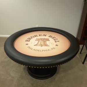 Custom Poker Table Felt - Broken Bell