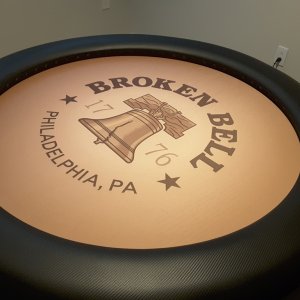 Custom Poker Table Felt - Broken Bell