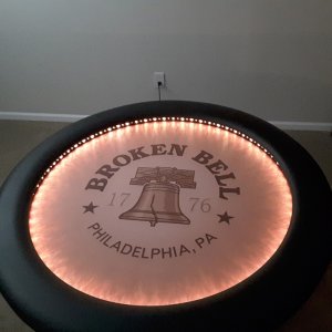 Custom Poker Table Felt - Broken Bell