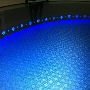 poker table leds with glass top