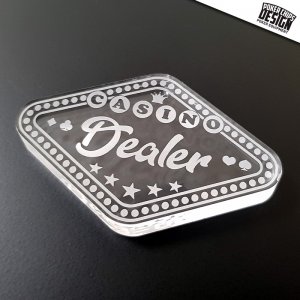 Vegas Sign - Custom Shaped Dealer Button