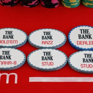 The Bank - Dealer button and H.O.R.S.E. plaques