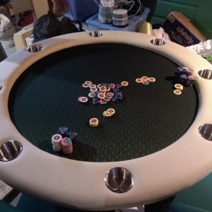 New table with 1st set of full custom CARDS MOLD chips