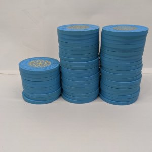 50 light blue starburst stack