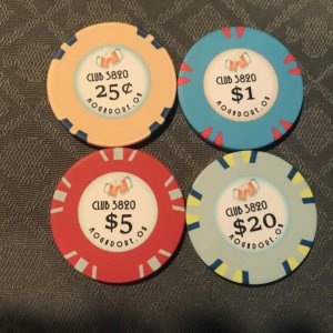 Club 3820 custom cash chips