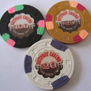 Higher value chips from the Outpost Casino