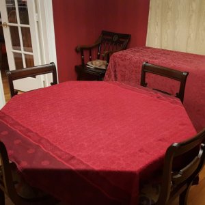 Current table with cloth