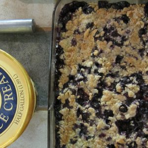 Blueberry cobbler & Blue Bell ice cream