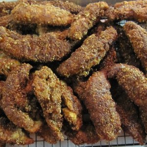 pecan crusted fried chicken fingers