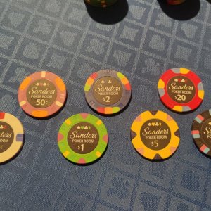 Sanders Poker Room Custom Chips actual