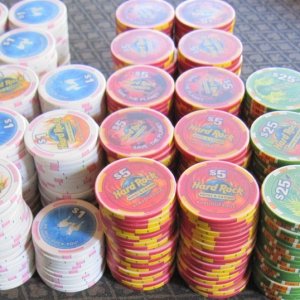 550 ceramic chips from the Hard Rock Cafe in Albuquerque
