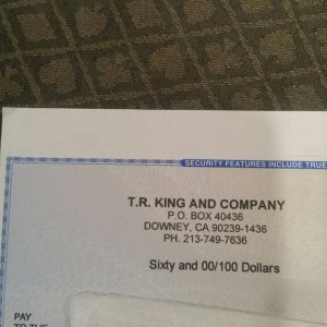 TRKING refund check