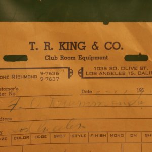 TR King Receipt for 300 Chips