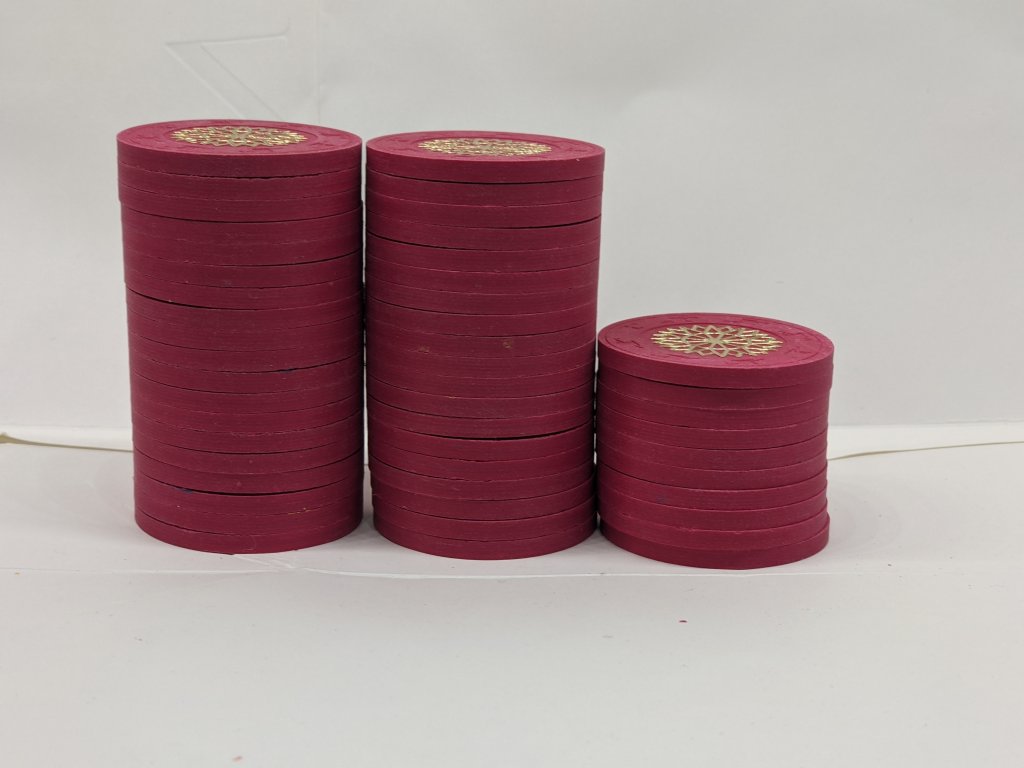 50 red starburst stack