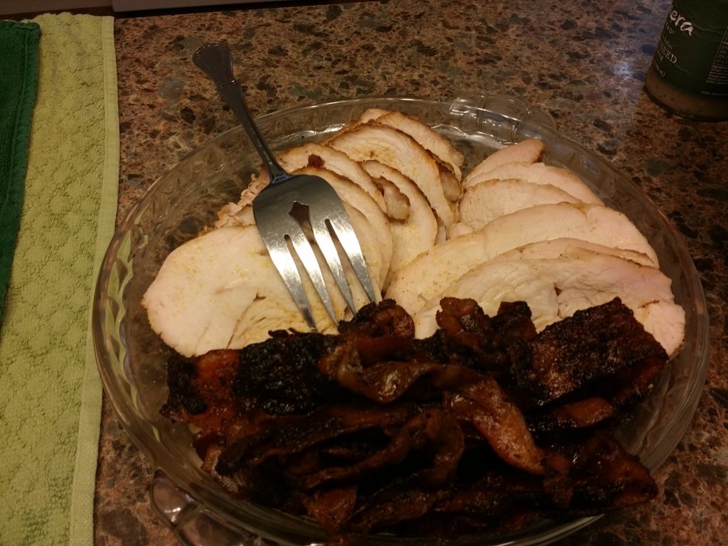 Bacon wrapped turkey