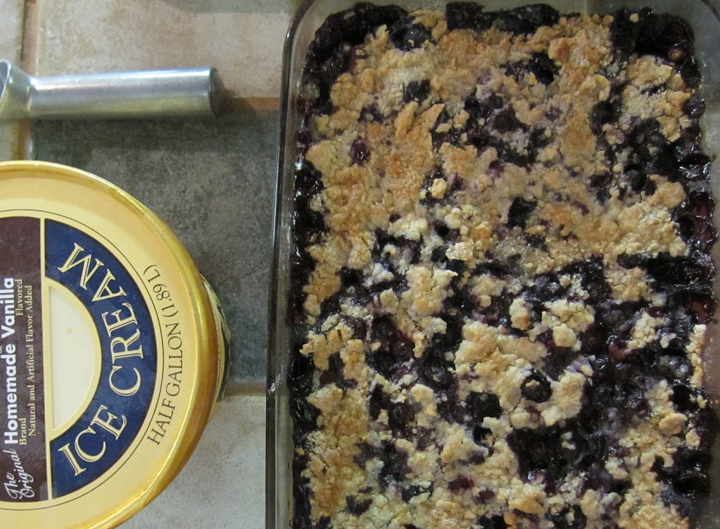 Blueberry cobbler & Blue Bell ice cream