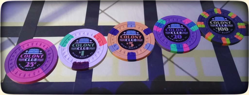 Classic Poker Chips - Colony Club (Miami Beach, FL) sample set