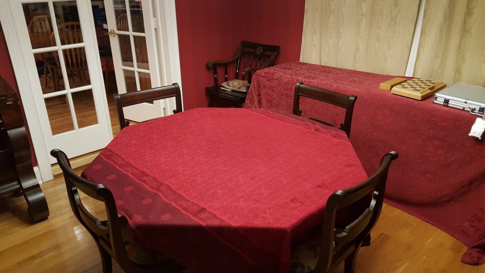 Current table with cloth