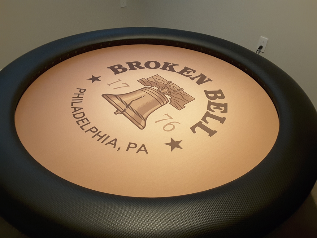 Custom Poker Table Felt - Broken Bell