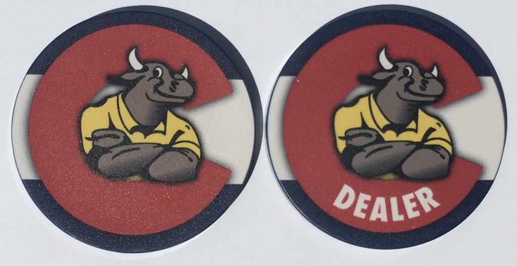 Dealer Button - Bullwhackers CO Flag