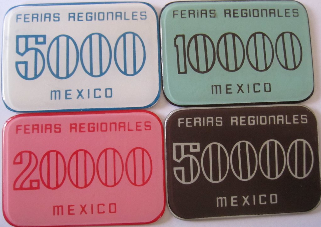 Ferias Regionales plaques, reverse side