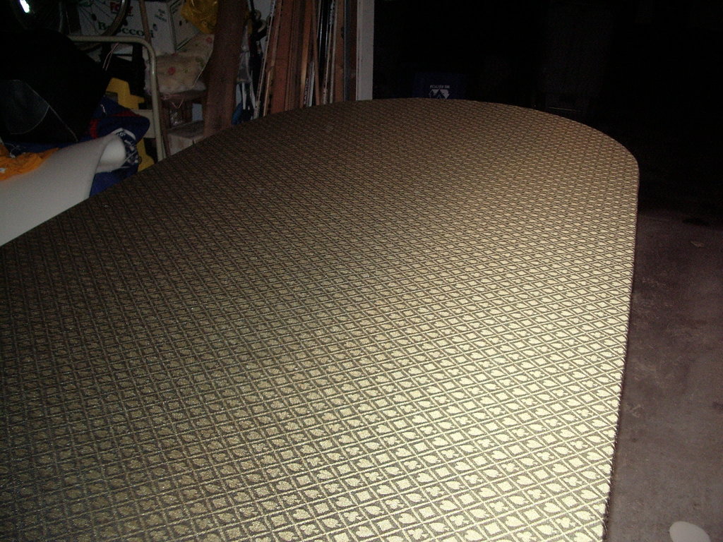 Foamed and covered table