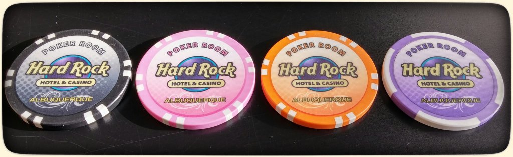 Hard Rock Hotel & Casino (Albuquerque, NM) - 4 roulette chips sample set