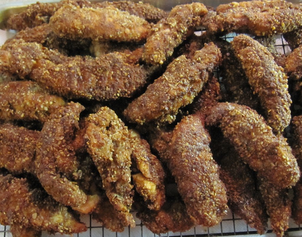 pecan crusted fried chicken fingers