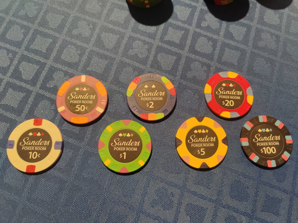 Sanders Poker Room Custom Chips actual