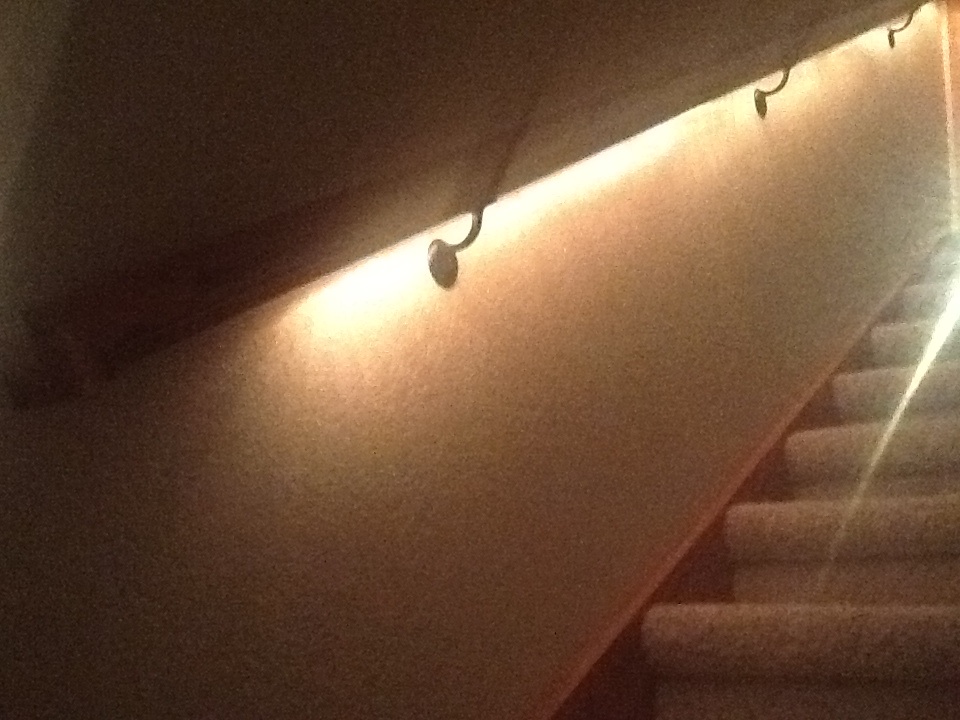 Stair rail lighting