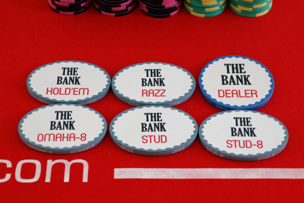 The Bank - Dealer button and H.O.R.S.E. plaques