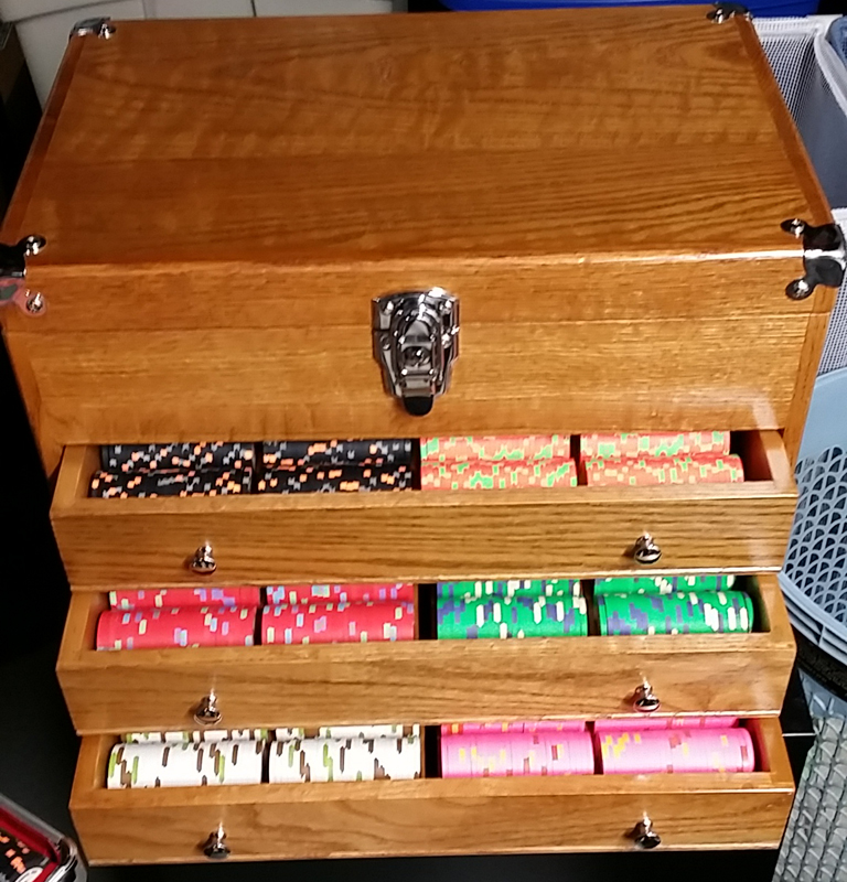 Wood Poker Chip Storage Chest