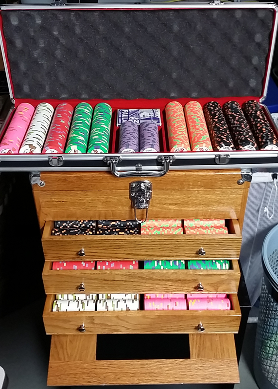 Wood Poker Chip Storage Chest